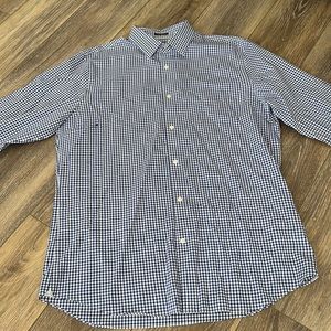 Men’s Blue Check Banana Republic Non-Iron 100% Cotton Grand Slim Fit Shirt